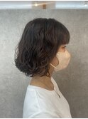 ミディアムボブ縦スパイラル巻き