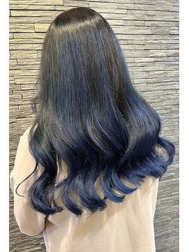 パッション 長町南店(PASSION) コントラストハイライトブルーグラデーション
