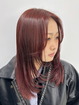 ブラウン(Brown) レイヤーカット/レッドカラー