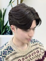 ビッケメンズヘア(Vicke Men's hair)&nbsp;フェザーパーマセンターパートダウンパーマニュアンスパーマ韓国