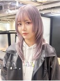 ウルフレイヤー顔周りレイヤーホワイトグレージュ_ba549451