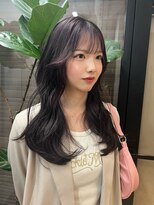 ヌープヘアーアイス(NUUP.hair ici)&nbsp;夏◎ブリーチなしパープル艶髪！大人レイヤーロング