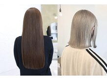 【こだわり5】【髪質改善ケアカラー】活性酸素除去＆低ダメージ処方で潤いと透明感のある髪色に導きます。