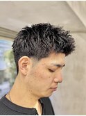 刈り上げアップバングスパイキーショートパーマスパイラルパーマ
