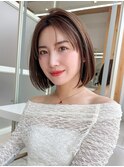 20代30代小顔ミディアムレイヤーカット/似合わせカット
