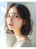 ゆるふわ愛されボブ/ダークブラウン/韓国風暗髪/20代30代40代