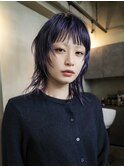 【GEEKS渋谷】ハイレイヤーウルフ/小顔/ダークパープル/春カラー
