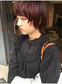 ブリーチなしのワインレッド