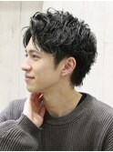 メンズナチュラルツーブロ爽やかセンターパート