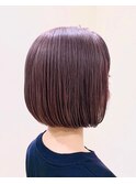 mowen 南堀江 丸みショート×ラベージュ×艶髪
