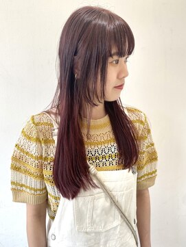 フォーク FOLK 【FOLK】透明感チェリーピンク☆似合わせストレートロング♪