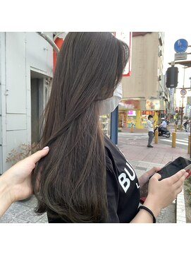 ボアップ(boappu) #グレージュカラー#グレーカラー#ロングヘア#ブリーチなしカラー