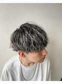 パーマ×ホワイトメッシュ