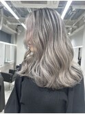 バレイヤージュ　ブリーチカラー　白髪ぼかし　ダブルカラー