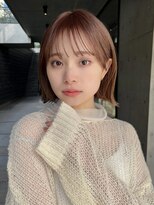ガーデンヨコハマ(GARDEN YOKOHAMA) 切りっぱなしタッセルボブピンクベージュワンカール外ハネ