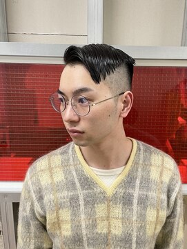 メリケンバーバーショップ トーキョー(MERICAN BARBERSHOP TYO) BURG 【サイドパート/スピスタイル/アッシュブラック】