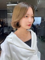 ハローバイシー 仙台(Hello by Sea)&nbsp;小顔似合わせ前髪大人黒髪ネビージュ韓国風ボブワンレンボブルフ