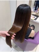 京都美容室 髪質改善 レイヤーカット ブリーチなし 透明感カラー