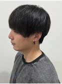 メンズ中性マッシュストレートパーマニュアンスパーマ
