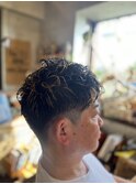 メンズショートパーマハイライト