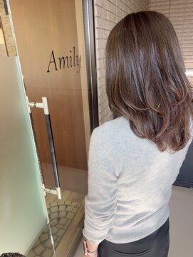 アミリー 成田東町店(Amily) ひし形セミロングミディアムレイヤーレングスワンカラー髪質改善