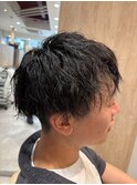 黒髪ツイストスパイラルパーマ×韓国マッシュウルフ 