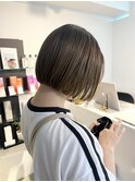 ハッシュカット/グレージュ/デザインカラー/白髪ぼかし/縮毛矯正