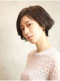 前髪なしのショートボブスタイル！ナチュラルな透明感UP☆