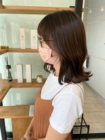 外ハネボブ＊くびれミディ＊ブラウン　ZinaCENTRAL