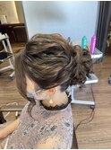 ヘアアレンジヘアセットシニヨンアップスタイル
