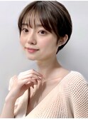 丸みショート/大人可愛い/耳掛けショートボブ