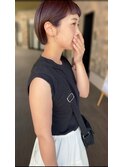 オン眉にパツっとボブ