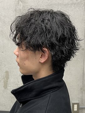 フイ 代々木(Hui) メンズ/アップバング/ツーブロックマッシュ/束感ショート波巻き