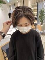 ステアケース 武蔵小杉店(stair:case)&nbsp;大人かわいいハイライトミルクティーベージュショートボブ