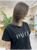 ニュアンスハイライト&切りっぱなしミディ