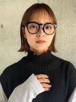 ガーデンヨコハマ(GARDEN YOKOHAMA) 切りっぱなしボブタッセルボブ外ハネシースルー前髪ベージュ