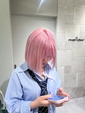 メロウバイケンジ(mellow by KENJE) ピンク/ダブルカラー/ハイトーン/ブリーチ