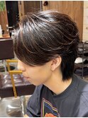 前下りニュアンスフェザー/静岡フェザーパーマ/センターパート