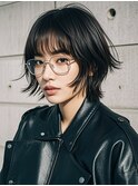 ベリーショートハンサムショートバレイヤージュハッシュカット