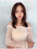 イメチェンピンクベージュアンブレラカラー仙台レイヤーカット
