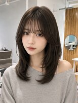 ネオリーブウリ 二子玉川店(Neolive uri) ダークパープルレイヤーカットミルクブラウン髪質改善