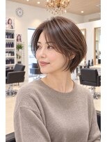 ネイヴスヘアー 香椎照葉店(Neivs Hair)&nbsp;大人上品な丸みショートボブ 柔らかブラウン