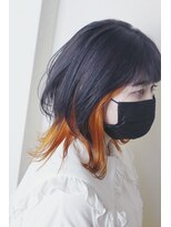 ビアージュ(Viage)&nbsp;:インナーカラー　:オレンジ　:ダークラベンダーアッシュ