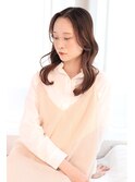 大人ハイトーン/まろやかミルクティー/ロング前髪無し/韓国巻き