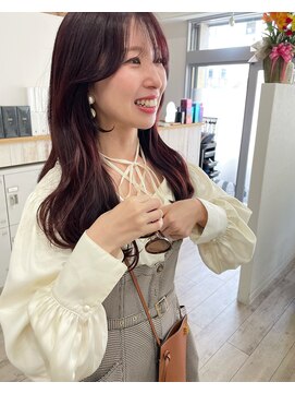 アトレ(attrait) ＊ピンクラベンダー 濃いめ 透明感 韓国ヘア 小顔バング 大阪