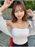 くびレイヤー前髪ありイメチェンアンブレラカラーこなれミディ