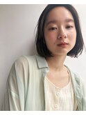 抜け感ボブ×オリーブベージュ