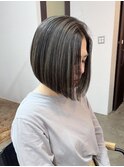 神戸元町三宮 白髪ぼかしハイライト ボブ ショート 髪質改善