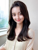 ラルユー 金山(LallYou)&nbsp;シャギーレイヤーロング韓国ワンホンヘアシースルーぱっつん前髪