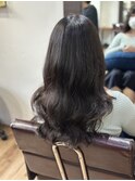 大人可愛い20代30代コテ巻き風デジタルパーマ艶カラー